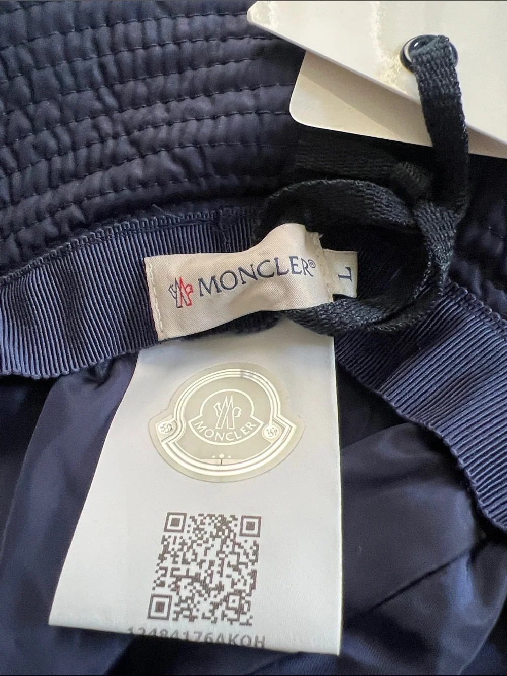 Moncler Navy Quilted Brim Sun Hat